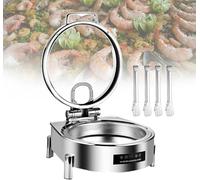 Electric Chafing Dish Buffet Warmer, 6L Full Size Touch Screen Dining Food Heater with Stainless Steel Food Tray, Self-Service Stove for Outdoor Dining, Picnic ()