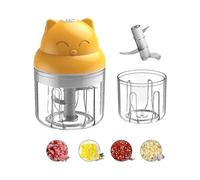 Electric Chopper, 250 Ml Wireless Portable One Button Operation for Garlic, Chilli, Vegetables(yellow)