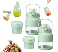 Electric Citrus Juicer 28 Oz, Multifunctional Portable With Straw Lids and Two Lids, Large Capacity Bottle for Fresh Juice Smoothies Travel Camping Office Outdoor (2 Pcs)