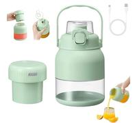 Electric Citrus Juicer 28 Oz, With Straw and Two Lids, portable Electric Citrus Juicer, Fruit Lime Squeezer for Smoothies, Shakes, Food, Multifunctional Large-Capacity Wireless Blender (Green)