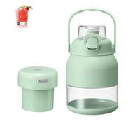 Electric Citrus Juicer 28 Oz, With Straw and Two Lids, Portable Mini Blender, Multifunctional Large-Capacity Wireless Portable Juicer Cup, for All Kinds of Fruits (Green)
