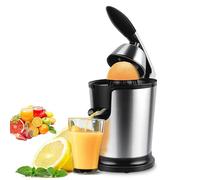 Electric Citrus Juicer, Orange Squeezer with Two Cones, 160 W Powerful Quiet Motor, Stainless Steel Material and Efficient Filtration System, Easy to Clean, for Lemon, Grapefruit, Limes