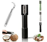 Electric Coconut Grater Machine, Portable Handheld Coconut Scraper Peeler Shredder, Wireless Automatic Anti-splash Rotating Kitchen Grater with Stainless Steel Blade, for Coconut, Fish (C)