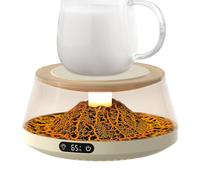 Electric Coffee Cup Warmer, Fast Heating Mug Plate, Desktop Smart Temperature Display Heater, Candle Warming Base for Home, Dorm, Office, Hotel, Apartment, Bedroom, 5.12x5.12x2.76 Inches