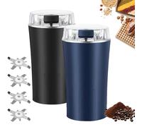 Electric Coffee Grinder & Spice Mill, 300W Powerful Stainless Steel Blades for Beans, Herbs, Nuts, Grains, One-Touch Operation Multi-Function Kitchen Grinder,Compact & Easy Clean Design (Black+Blue)