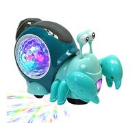 Electric Crawling Hermit Crab Toy - Luminous Hermit Crab Toy | Light Musical Hermit Crab Toy with Automatically Avoid Obstacles Function | Interactive Sensory Disco Light-Up Moving Toy