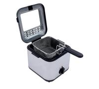 Electric Deep Fryer with Basket, 2.5L Stainless Steel Home Fryer, 1000W Fast Heating Small Countertop Fryer with Viewing Window, Temperature Control, Oil Drip Hook, Dishwasher Safe