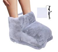 Electric Design Foot Warmer, Heated Foot Pad, Sturdy Usb Foot Heater, Decorative Adjustable Heated Slippers 30x25x25cm for Cold Weather, Indoor, Home, Living Room, Dark Gray, Pink Color