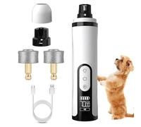 Electric Dog Nail Grinder, Rechargeable Puppy Toenail Grinders with Double Light, Electric Pet Nails Grooming Tool, Ergonomic Design for Small, Medium, Large Dogs, Puppies, Kittens, Home