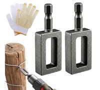 Electric Drill Wire Twisting Tool, Heavy Duty Wire Twister Tool for Drill with 1/4" Hex Shank, Professional Wires Twisting Tools for Fencing, Rebar Tying and Construction, Carbon Steel (2pcs 11 Gauge)