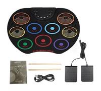 Electric Drum Kit - with USB Cable Flexible Roll-Up Drum Kit Multi-Purpose Portable Colored Hand Rolled Drums Pad for Kids Adult Beginner Instrument