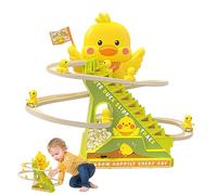 Electric Duck Climbing Stairs - Interactive Toy Set Small Ducks Racing Up Stairs, Educational Fun For Kids, Cartoon Animal Toy For Children's Day, Birthday Party, Classroom Activities, Home Playtime