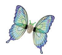 Electric Fairys - Costume da principessa con ali di farfalla che si muovono e si illuminano per Halloween, feste di Natale, Blu, Taglia unica