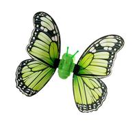 Electric Fairys - Costume da principessa con ali di farfalla che si muovono e si illuminano per Halloween, feste di Natale, Verde, Taglia unica
