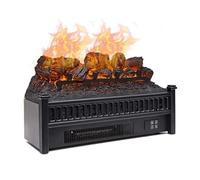 Electric Fireplace Logs Inserts Heater Remote Controller Fireplace Heater, Adjustable Flame Black Color