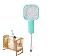 Electric Fly Swatter Racket, Fly Zapper with LED Light, Safe Indoor Trap Lamp, 6.69x3.82x1.97 Inches for Home, Workplace, Effective Catcher, Black, White, Blue, Pink