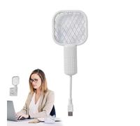 Electric Fly Swatter Racket, Fly Zapper with LED Light, Safe Indoor Trap Lamp, 6.69x3.82x1.97 Inches for Home, Workplace, Effective Catcher, Black, White, Blue, Pink