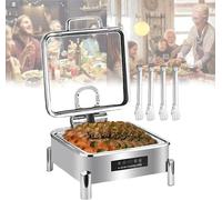 Electric Food Warmer Chafing Dish Buffet Heater/Commercial Kitchen Dining Stove with Temperature Display Screen 30-90°C / 300W-800W Fast And Even Heating,squ ()