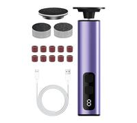 Electric Foot Callus Remover, 2-in-1 Pedicure Tool, 5.94x1.22in Feet Care Kit with Sandpaper Discs & Grinding Heads, 9 Speed Settings for Removing Dead, Cracked