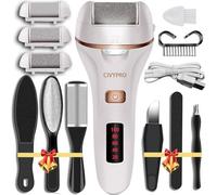 Electric Foot Callus Remover- Long Service Time, Rechargeable Electronic Foot File- Ideal Velft, Professional Pedicure Tools, Waterproof Foot Scrubber, Pedicure Kit Feet Care for Dead Skin (White)