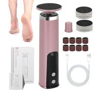 Electric Foot Callus Remover, Pedicure Dead Skin Scrubber, 5.31x1.41x1.41 inches Powerful File with Sandpaper Discs, Grinding Heads, Speed Design, Callus Tool for Women Men at Home Spa