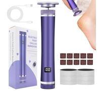 Electric Foot File, Callus Remover Tool, 12-Speed Adjustable Rechargeable Design, Pedicure Heel Scraper for Home, Spa, Salon, Use by Men, Women, Elderly Athletes, Purple
