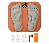 Electric Foot Massager, Leg Massager Mat, Adjustable Modes Remote Control, Muscle Relaxation Stimulator, Ideal for Home Travel Gym Use, 12.6x11.42 Inches. Red Color, 1 Set