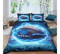Electric footballSet Di Copripiumino morbida microfibra 2 Pezzi stampa di 3D con cerniera Fantasy sports art copripiumino incluso federe aiosa ultra morbido for ragazze Single（135x200cm）