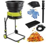 Electric Garden Shredder - 2500w Leaf Mulcher Compost Chippers Con 54 Cm Feed Hopper, Leaf Rake, Sacchetto Di Stoccaggio, 8000rpm Silent Wood Branch Chippers Per La Pulizia Del Giardi 20cm-power-cord