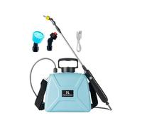 Electric Garden Sprayer, 5L Backpack Watering Tool, 3 Mist Nozzles Attachment, Telescopic Wand Accessory, Outdoor Pressure Pump for Plant Care Yard Pool Floor Car Window Use 12.01x6.77x10.04in