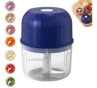 Electric Garlic Chopper, 2025 Upgraded Mini Portable Vegetable Chopper, 260ML Garlic Grinder Masher Onion Choppers for Ginger, Chili, Fruit, Kitchen Gadgets (Blue)