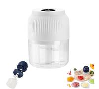 Electric Garlic Chopper, Mini Portable Veggie Cutter, Garlic Grinder, Onion Chopper Electric, Cordless Food Processor for Ginger, Chili, Fruit, Meat, Etc (White)