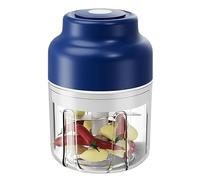 Electric Garlic Chopper, USB Rechargeable Portable Food Processor for Garlic, Onion, Chili, Nuts, One-Touch Mini Kitchen Helper (Blue,320ml)