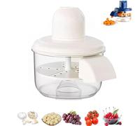 Electric Grape Peeling Machine, Automatic Small Fruit Tomato Peeler Tool, Electric Garlic Peeler Machine, One-Click Operation, Easy to Clean, for Grape, Garlics And Tomato (White)