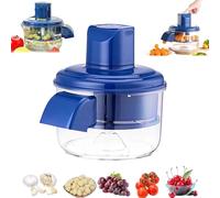 Electric Grape Peeling Machine, Electric Garlic Peeler Machine, Rechargeable Commercial Smart Fruit Machines for Grape Tomatoes, Garlic, Cherry (Blue)