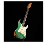 Electric Guitar Chitarra Elettrica Vintage Con Tastiera In Palissandro Con Manico In Acero E Sei Corde Di Dimensioni Standard(Green)