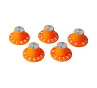 Electric Guitar Control Knob Set 5Pcs | Thread Rim for Enhanced Grip | Compatible with Most Electric Guitars | Plastic Volume & Tone Knobs Replacement