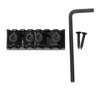 Electric Guitar Locking Nut for 7 String | Double Rocking Tremolo System | Black/Silver Zinc Alloy Nut | Sustain & Tuning Stability (Nera)