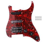Electric Guitar Pickguard Single Double Coil Pickups Volume 2 Tone Knobs Loaded Pickup Plate, Stylish Design Bright Color High Strength for Guitar Enthusiasts