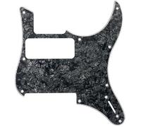 Electric Guitar Pickguard, SSH Single Single Humbucker Scratch Plate, Standard ST Style Replacement Guard(Black pearl)