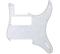 Electric Guitar Pickguard, SSH Single Single Humbucker Scratch Plate, Standard ST Style Replacement Guard(White pearl)