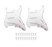 Electric Guitar Pickup Single Coil, Prewired Pickup Replacement White, 11 Holes - Clear Sound Quality, Easy Installation, Suitable for Standard Electric Guitars