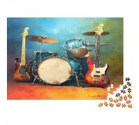 Electric Guitar Set-Rock Music Instruments 1000 Pieces for Adults Musical Instruments on A Stage Fun And Challenging Family Game Great Gift 52x38cm/1000pcs