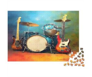 Electric Guitar Set-Rock Music Instruments 1000 Pieces for Adults Musical Instruments on A Stage Fun And Challenging Family Game Great Gift 52x38cm/1000pcs