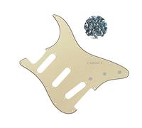 Electric Guitar SSS Pickguard 4 Ply For Fender Strat Stratocaster, with Pure Aluminum Foil shielding, Cream