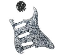 Electric Guitar SSS Pickguard 4 Ply For Fender Strat Stratocaster, with Pure Aluminum Foil shielding, Gray Pearl