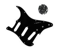 Electric Guitar SSS Pickguard 4 Ply For Fender Strat Stratocaster, with Pure Aluminum Foil shielding, Black