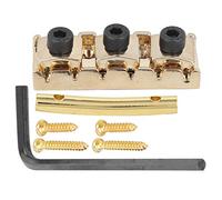 Electric Guitar String Lock Nut, Guitar Bridge String Locks with Headstock String Retainer Bar, Headless Guitar String Locking Nut for Maple Bridge (Gold (GE98))