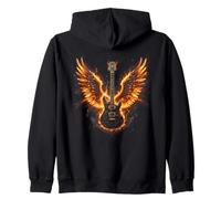 Electric Guitar with Wings Music Lover Rock And Roll Felpa con Cappuccio