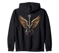 Electric Guitar with Wings Music Lover Rock And Roll Felpa con Cappuccio
